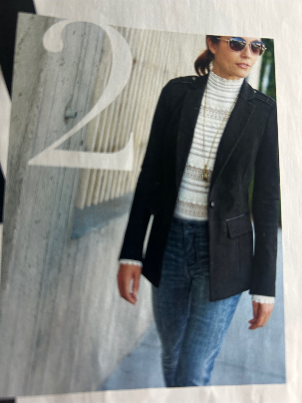 Gorgeous faux leather trim fitted jacket by WHBM